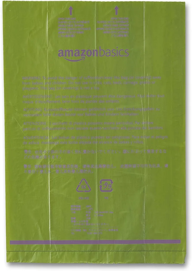 Amazon Basics Dog Poop Bags With Dispenser and Leash Clip, Lavender Scented, 540 Count, 36 Pack of 15, 13 Inch x 9 Inch