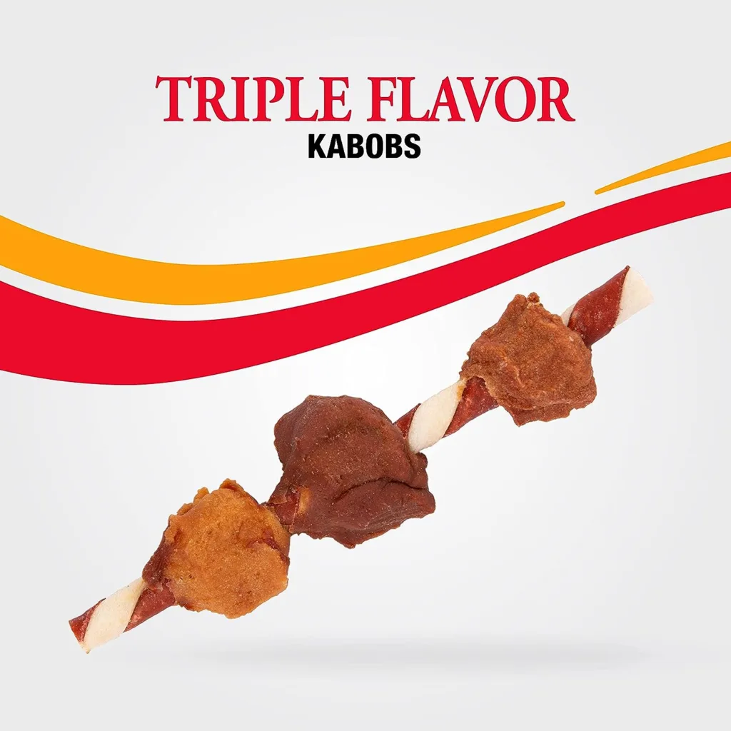 GoodNFun Triple Flavored Rawhide Kabobs for Dogs, 1.5 Pound (Pack of 1)