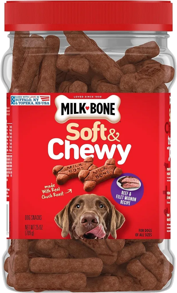 Milk-Bone Soft Chewy Dog Treats, Beef Filet Mignon Recipe, 25 Ounce