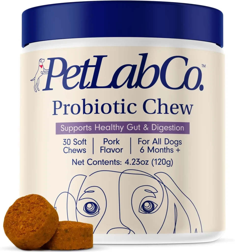 PetLab Co. Probiotics for Dogs, Support Gut Health, Diarrhea, Digestive Health  Seasonal Allergies - Pork Flavor - 30 Soft Chews - Packaging May Vary